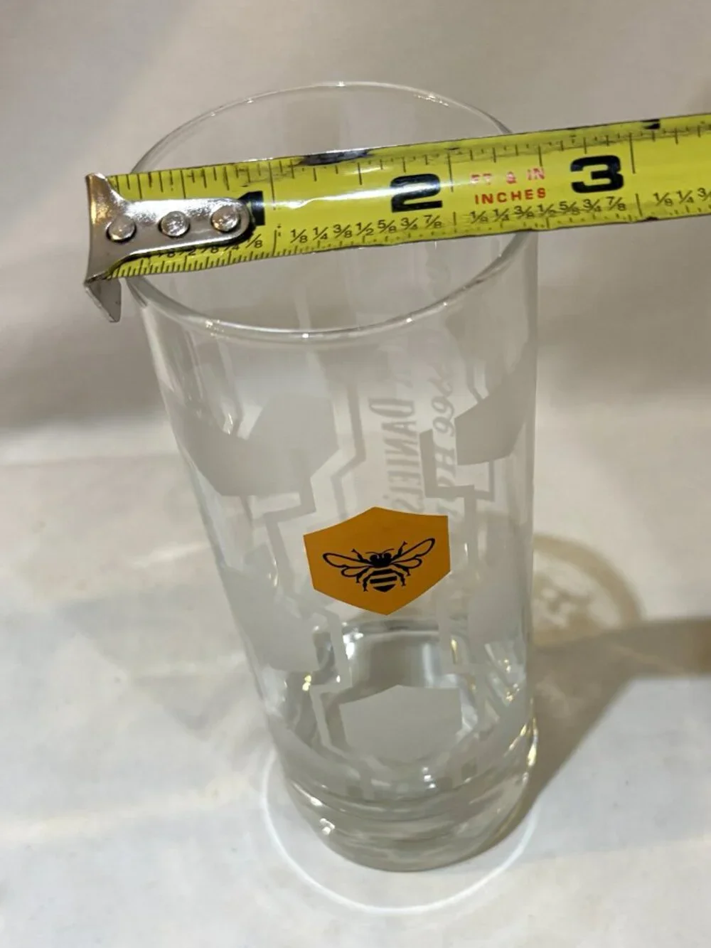 Jack Daniel Tennessee Honey Highball Glass Honeycomb Bee